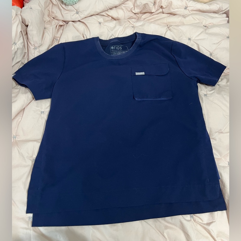 Figs Navy Keji- Oversized Crew Scrub Top XXS